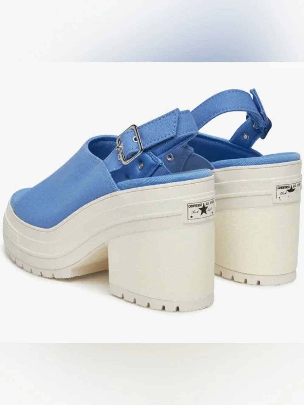 Converse Light Blue Canvas Platform Slingback Sandals